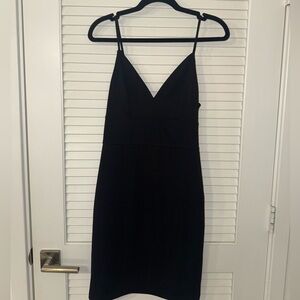 Express Black Mini Adjustable Straps Structured Bodycon Date Night Dress S NWT